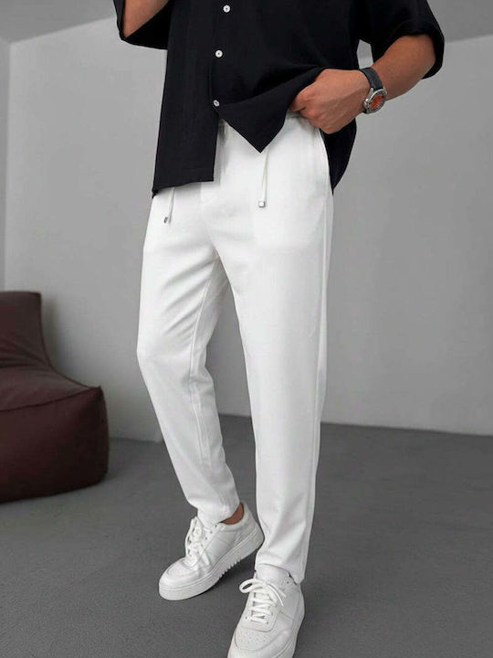 Men's Trousers Loose Fit White