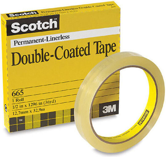 Scotch 665 Doppelseitiges Transparentes Klebeband 12 m