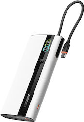 Veger Baterie externă 20000mAh 100W cu Port USB-A și Port USB-C Power Delivery Alb