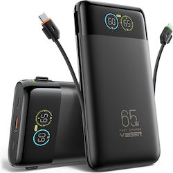 Veger W3019S Baterie Externă 27000mAh 65W cu Port USB-A și 2 Porturi USB-C Power Delivery Neagră