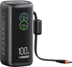 Veger W2099 Външна батерия 20000 mAh 100 W с USB-A порт и 2 USB-C порта с Power Delivery Черна Veger W2099 Външна батерия 20000 mAh 100 W с USB-A порт и 2 USB-C порта с Power Delivery Черна