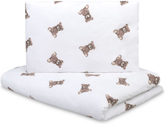 Sensillo Baby-Bettwäsche-Set mit Kissenbezug Teddy Beige 100 x 135 cm