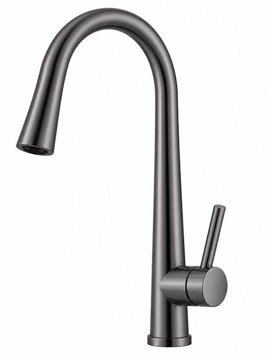 Higold Counter-Mounted Kitchen Faucet with Pull-Out Spray Grey