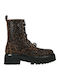 Wildleder Damen-Kampfstiefel Braun Wildleder
