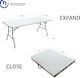 Medrelaxhome Τραπέζι Ατσάλινο για Camping Πτυσσόμενο 180x74x74cm Λευκό