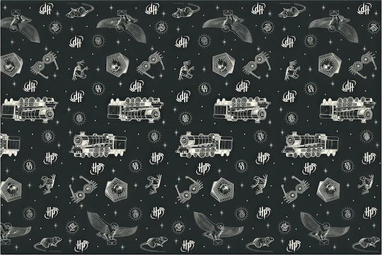 Черна Хартиена Парти Покривка Harry Potter 180x120 Cm
