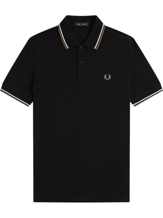 Fred Perry Twin-tipped Polo Μπλούζα Μαύρη