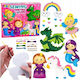 Lean Toys DIY-Stickerei für Kinder ab 5 Jahren, 6 Stück