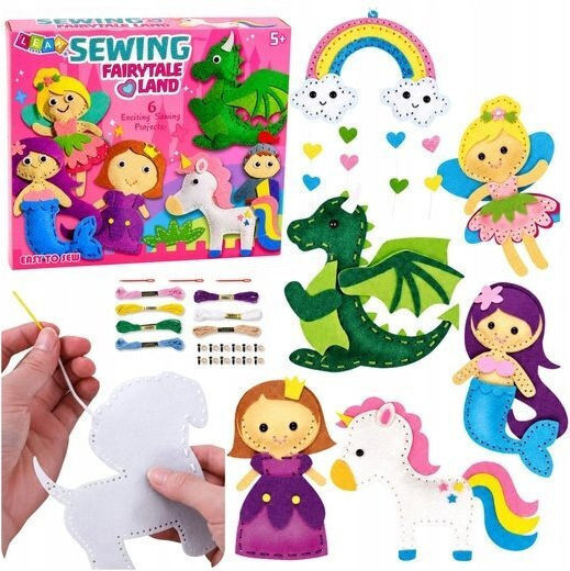 Lean Toys DIY-Stickerei für Kinder ab 5 Jahren, 6 Stück