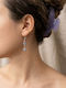 Lilac Eye Earrings Silver