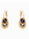 Mushrooms Dark Blue Hoop Earrings