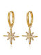 Lysea Women's Stellar Sparkle Earrings Steel Gold Zirconia