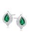 Lysea Women's Earrings 925 Silver Silver Emerald Zircon