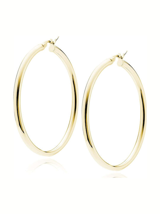 Lysea Women's Hoops Timeless 50mm 925 Silver Gold-Colored