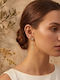 Lysea Women's Asymmetrical Star Earrings Steel Gold Rhinestones