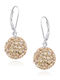 Lysea Dangle Earrings 925 Silver Peach Crystal Beads 12 Mm