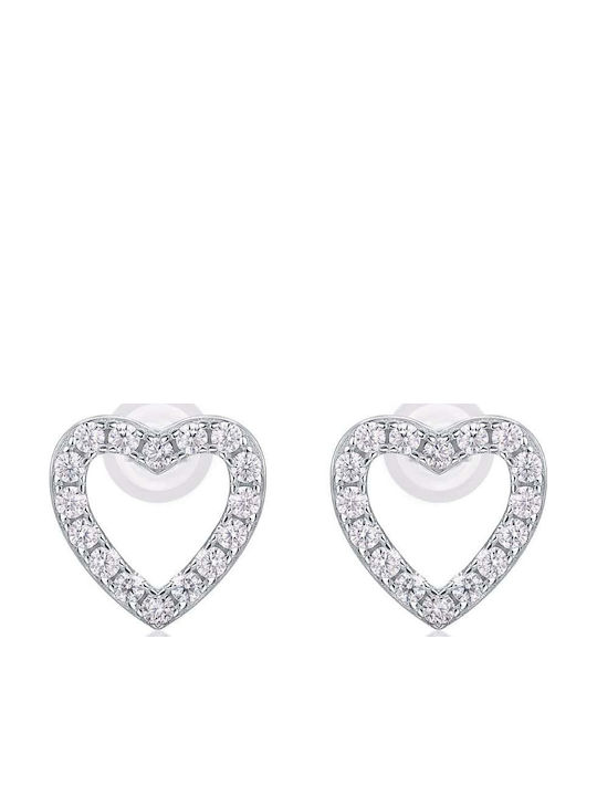 Lysea Women's Heart Earrings 925 Silver Moissanite in Silver Lysea Women's Heart Earrings 925 Silver Moissanite in Silver