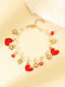 Lysea Women's Leather Chain Bracelet with Pearls