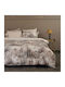 First Choice Ruska Комплект Плик За Завивка Памук Сатен 200x220 см Двоен С 4 Калъфки За Възглавници & 1 Чаршаф Бежов