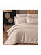 First Choice Neva Комплект Плик за Завивка Памучен 200x220 см Двоен с 4 Калъфки за Възглавници & 1 Чаршаф Champagne