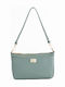 Damen-Schultertasche aus Leder Light Green