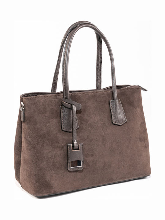 Grey Leather Women's Shoulder Bag