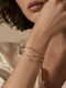 Lysea Women's Gold Plated Steel Cuff Bracelet