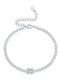Lysea Women's Silver Chain Bracelet with Heart Design 16cm