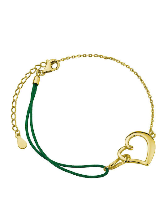 Lysea Women's Couple Bracelet with Heart Design in Cord
