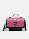 Women's Fuchsia Leather Shoulder Bag