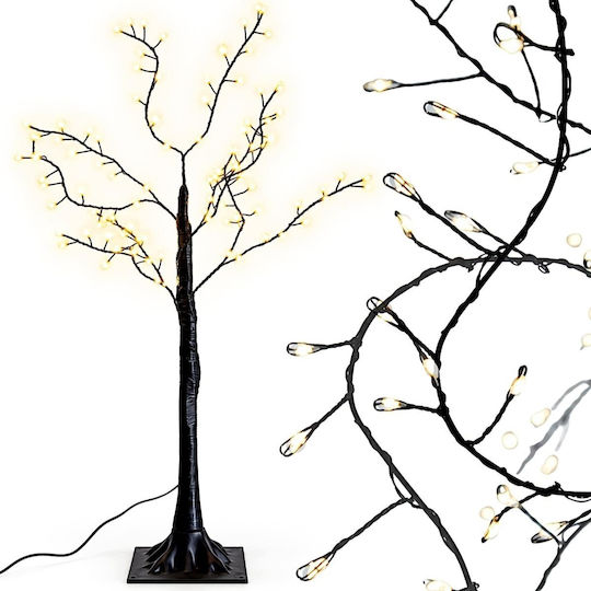 Illuminated Christmas Decorative Plastic Tree 90 cm Outdoor Black