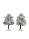 Christmas Decorative Snowy Plastic Tree 21 cm 2 pcs