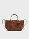 Damen-Tote-Tasche aus Wildleder im Set Chocolate