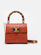 Leather Women's Crossbody Bag Orange