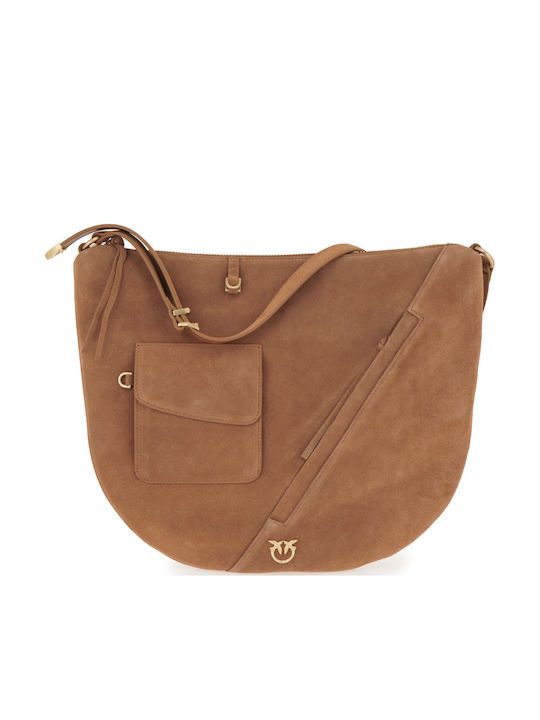 Pinko Women's Hobo Bag Suede Tabac Brown