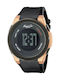 Digital Men's Watch 47mm Battery-Powered with Black Silicone Strap
