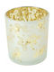 Weihnachtlicher Kerzenhalter Schleifen 013.842470 7x8cm Weiß-Gold