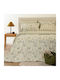Melinen Double Duvet with Hollowfiber Filling 240x240cm Ultra Eduarda Olive/Aqua 350 GSM