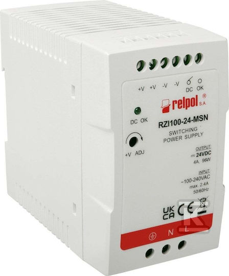 Relpol IP20 LED Power Supply 96W with 24V Output Voltage