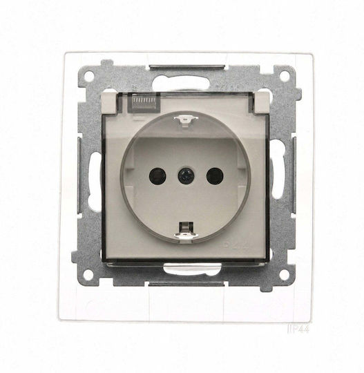 Kontakt-Simon Single Recessed Waterproof Power Socket with Transparent Cover 10 Pieces