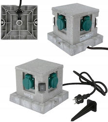 Yato Double External Power Socket with Key, Lid and Switch, Grey Yato Double External Power Socket with Key, Lid and Switch, Grey