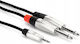 Hosa Eko Studio- und Musikinstrumentenkabel 6,3mm Stecker - 6,3mm Stecker 3m