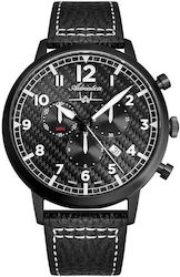 Adriatica Men's Watch 22mm Battery-Powered Chronograph with Black Leather Strap