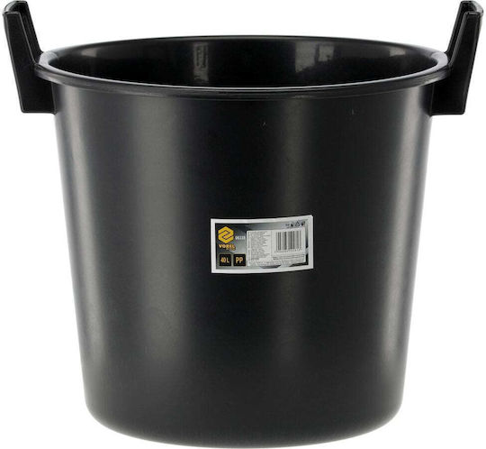Vorel Plastic Bucket, 40 L Capacity, Black