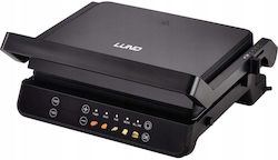Lund Tisch-Elektrogrill mit gerillter Platte 2000 W mit Deckel und einstellbarem Thermostat 29 x 23 cm
