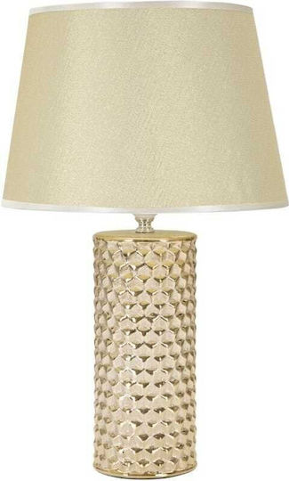 Mauro Ferretti Ceramic Table Lamp for E27 Fitting with Gold Shade and Base