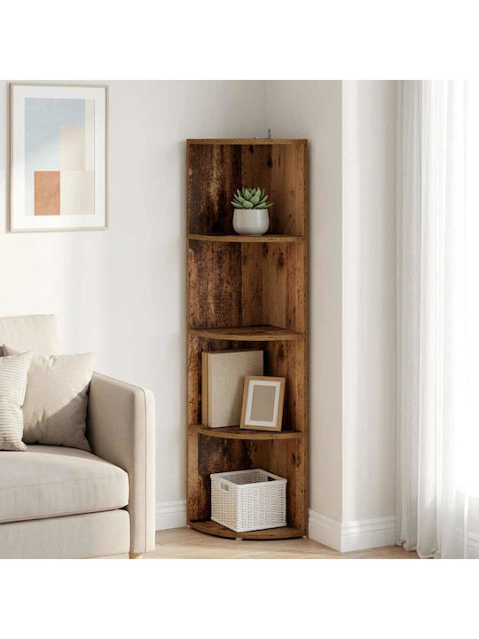 Corner Bookcase Brown 41.5x41.5x143 cm