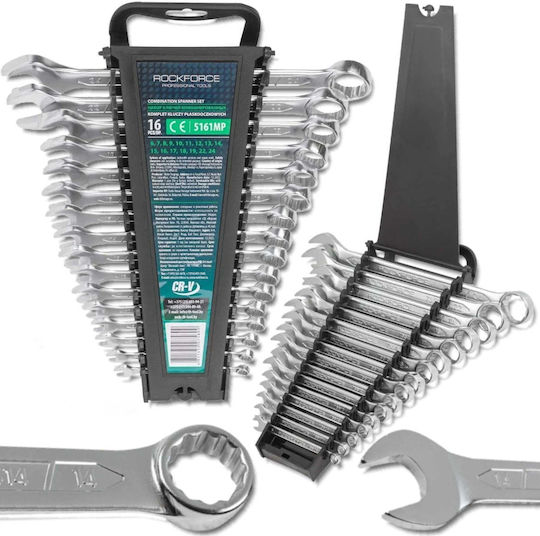 Rockforce Σετ Γερμανοπολύγωνων Κλειδιών 16 Τεμ 6-19 22 24 Mm
