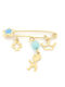 Children’s 9K Gold Safety Pin with Cross for Boy