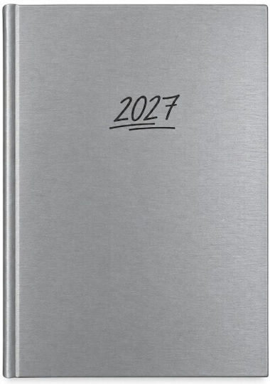 Ekdoseis Planogramma Daily Diary B6 2027 Silver 12x17cm